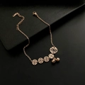 Roségoldenes Edelstahl-Fußkettchen mit hohlen Münzanhängern und kleinen Glocken - Durchbrochenes Münz- und Glockendesign (03-C17 Roségold Münz-Fußkettchen)