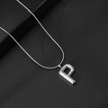 Gepolijste zilveren ketting met letter P en slangenketting voor dames van edelstaal - Letter P / Met Slangenketting
