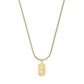 Collier doré minimaliste avec pendentif chiffre 2 évidé pour superposition - Chiffre 2 / Or