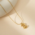Collar dorado con colgante de número 2 estilo globo y cadena de serpiente elegante - S Con Cadena de Serpiente