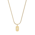 Collier chaîne serpent dorée avec pendentif ovale ajouré au chiffre 4 - Chiffre 4 / Or