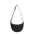 Classic black nylon crescent crossbody bag with an adjustable wide shoulder strap - Black
