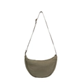 Minimalist olive green nylon crescent crossbody bag with adjustable strap for women - Green