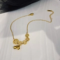 Golden layered anklet with traditional coin charms and small bells in a sleek finish - Ancient Coin Bell Style (04-D2#) / Gold