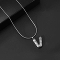 Zilveren ketting met 3D-ballon letter V hanger en gepolijste slangenketting - Letter V / Met Slangenketting