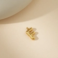 Colgante letra F estilo globo dorado pulido para collares de diseño minimalista - Colgante Letra F
