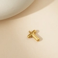 Colgante dorado con forma de letra T estilo burbuja y acabado metálico brillante - Colgante Letra T