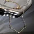 Minimalist gold stainless steel beaded anklet featuring a double-layer heart design - Classic Round Bead Thin Chain Style (02-K8) / Gold
