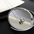 Polished silver titanium steel necklace with diamond-cut cylinder pendant and snake chain - Honeycomb Faceted Cylinder Style(05-F17) / Silver