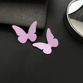 Minimalist matte lilac purple heart earrings with smooth spray-painted texture on dark background - Butterfly Design / Violet
