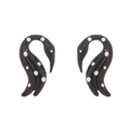 Pendientes de cisne negro hechos a mano con lunares blancos y detalles dorados - Negro con Lunares Blancos