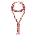 Collana boho multistrato fatta a mano con perline colorate e dettagli floreali dorati - Stile Color Block Viola Arancione (A)
