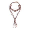 Collana boho multistrato con perline viola, dettagli dorati e lunghe nappe - Stile Nappa Vintage Lavanda Talpa (B)
