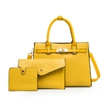 Ensemble de sacs jaune à motif lézard avec fermoir pivotant et pochette enveloppe chic - Jaune