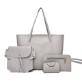 Set grigio 4 pezzi composto da borsa grande, tracolla con nappa e portafoglio clutch - Borsa Tote E Borsa A Tracolla E Portafoglio E Porta Carte / Grigio
