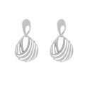 Chic silver hollow teardrop geometric earrings featuring sparkling pave set rhinestones - White K White Diamond