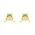 Süße Frosch-Ohrstecker aus Emaille mit grünen Kristallen für verspielten Schmuckstil - Grün