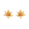 Orecchini a perno a fiore grande in lega dorata vintage con petali 3D dettagliati - Oro