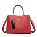 Klassische rote quadratische Handtasche mit Litschi-Muster und verstellbarem Schultergurt - Rot