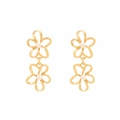 Pendientes de flores huecas de doble capa doradas con elegantes perlas para mujer - Estilo de Flor de Doble Capa Hueca (A)