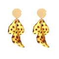 Elegante mehrlagige Ohrringe mit Leopardenmuster und goldfarbenen Metallplättchen - Gold Leopard (Stil A)
