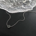 Collar de cadena de serpiente plateada con un colgante de cara sonriente negra - Cara sonriente negra-Plateado