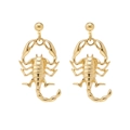 Vintage Skorpion Ohrhänger in Goldoptik mit detailliertem Insekten-Design - Gold