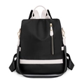 Zaino alla moda in tessuto Oxford impermeabile da donna con design bicolore - Nero