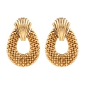 Orecchini vintage in lega dorata con design geometrico e ciondoli a goccia vuoti - Oro