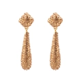 Elegante lange Tropfenohrringe mit Champagner-Strasssteinen in vergoldeter Legierung - Champagner