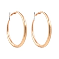 Grandi orecchini a cerchio minimalisti in oro rosa con finitura geometrica lucida - Oro rosa