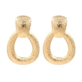Orecchini a goccia in oro minimalisti con finitura in lega testurizzata e design geometrico - Oro
