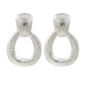 Orecchini a goccia in argento con trama martellata e finitura metallica industriale vintage - Argento