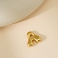 Pendentif lettre A bombée en or 18k poli pour collier ou bracelet personnalisé - Lettre Bulle A Pendentif Uniquement (Sans Chaîne)