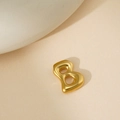 Pendentif lettre B doré 3D avec finition métallique polie et bords arrondis lisses - Lettre Bulle B (Pendentif Uniquement)