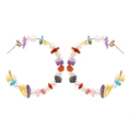 Orecchini a cerchio a forma di C con perline colorate e perle in stile bohémien - Multicolore