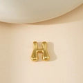 Collier avec pendentif lettre H en or 18 carats poli et finition métallique épurée - Lettre Bulle H (Pendentif Uniquement)