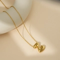 Collier en or 18 carats avec pendentif lettre Z bombée au fini poli miroir - Lettre Bulle Z (Avec Chaîne Cruciforme)