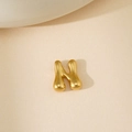 Pendentif lettre H en or 18k poli avec une finition miroir lisse style liquide - Lettre Bulle N Pendentif Uniquement (Sans Chaîne)