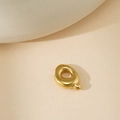 Pendentif lettre Q en or poli, collier avec lettre épaisse au design minimaliste - Lettre Bulle Q Pendentif Uniquement (Sans Chaîne)