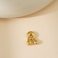 Pendentif lettre R bulle en or 18k minimaliste avec finition métallique polie - Lettre Bulle R Pendentif Uniquement (Sans Chaîne)