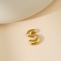 Pendentif lettre S style bulle 3D finition or 18k avec une surface polie miroir - Lettre Bulle S (Pendentif Uniquement)