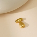 Pendentif lettre T en or 18 carats avec un design goutte d'eau lisse et poli - Lettre Bulle T Pendentif Uniquement (Sans Chaîne)