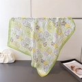 Elegant silk-like square scarf featuring green floral lobster prints for women accessories - One Size / Green
