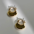 Polierte minimalistische Handtaschen-Ohrringe in Gold mit edlem Spiegeleffekt - Gold (E321)