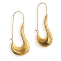 Orecchini pendenti geometrici cavi dorati lucidi con design a mezzaluna minimalista - Oro (B-414)