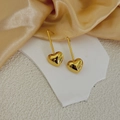 Elegante 18K vergoldete lange Tropfenohrringe mit hohlen Herzanhängern für Damen - Gold Herz-B304(3.8CM)