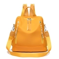 Zaino in tessuto Oxford giallo brillante con doppia zip e tracolla rimovibile - Giallo