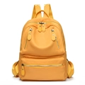 Waterproof bright yellow nylon backpack with multi-zipper compartments and adjustable straps - Yellow