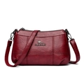 Elegant wine red crossbody bag for women featuring premium pebble grain texture - Burgundy